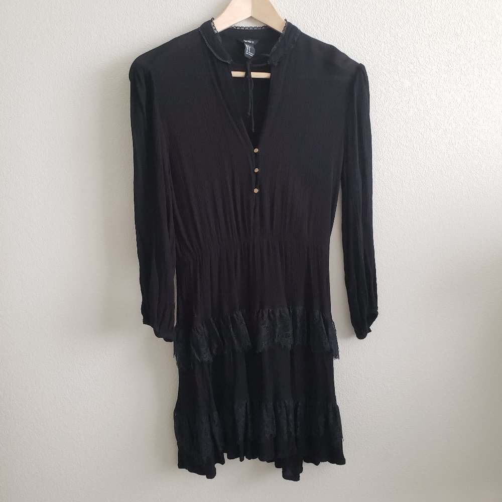 Forever 21 Long-sleeve Dress (Black - Sz S)